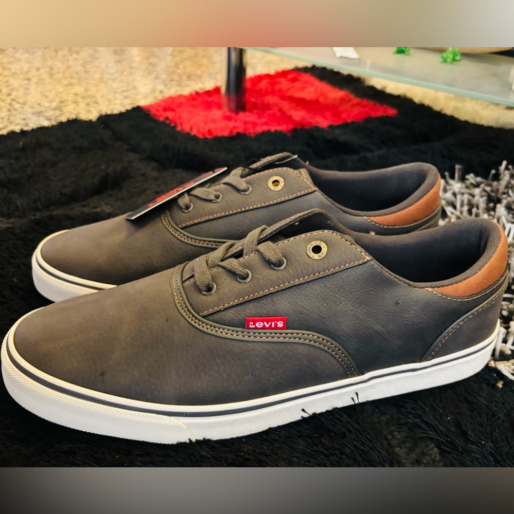 Levi's Gray and Brown Sneakers with Minimalist Design